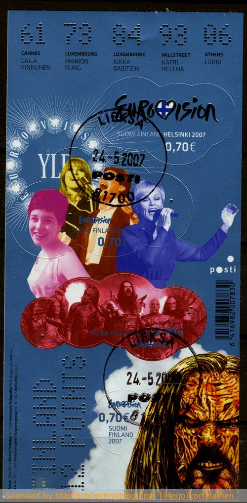 Finland 2007 miniature sheet for Eurovision Song Contest