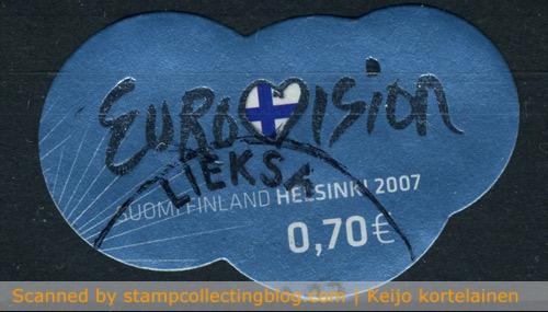 EuroVision symbol -  postage stamp issued by Finland