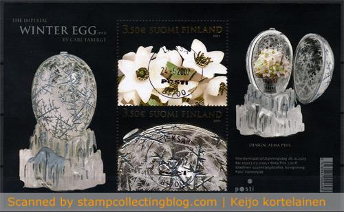 Winter egg by Carl Faberge miniature sheet