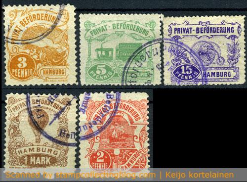 Private / local postage stamps from Hamburg Private / local postage stamps from Hamburg