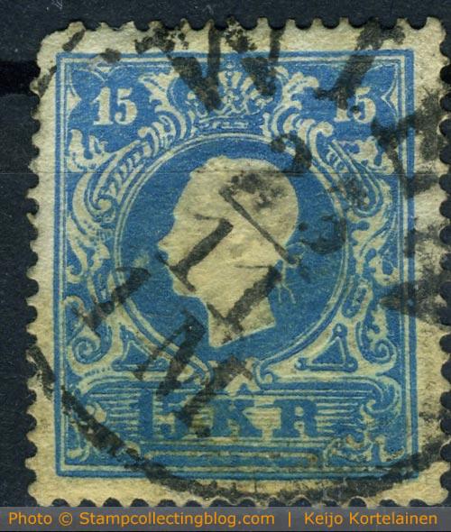 Austria 1858 Emperor Franz Josehp 15Kr. postage stamp