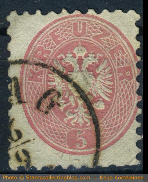 Austria 1863 Coat of arms postage stamp