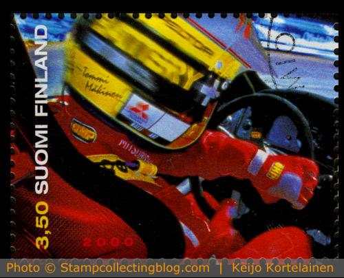 Hidden advertising on a postage stamp
