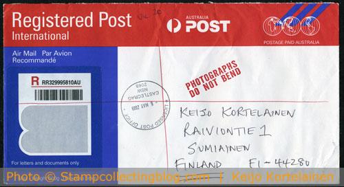 Australia - International Registered Post cover Australia - International Registered Post cover