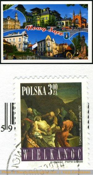 Card from Poland with Easter 2009 stamp