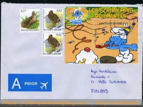 Belgian cover with Smurfs miniature sheet Belgian cover with Smurfs miniature sheet
