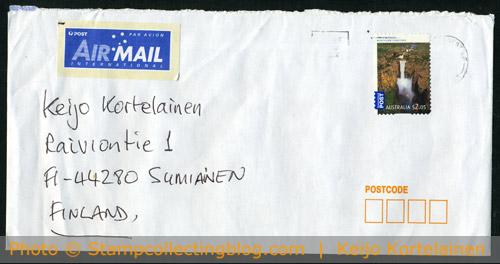 A cover from Australia, with Jim Jim Falls postage stamp