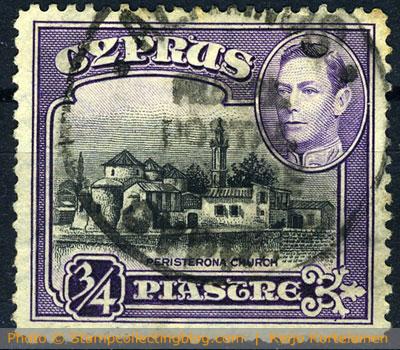 1938 Cyprus - King George VI definitive with rural postmark 1938 Cyprus - King George VI definitive with rural postmark
