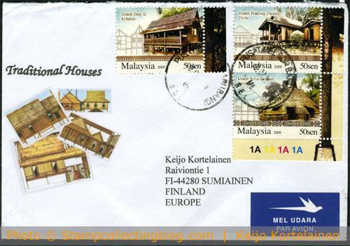 Traditional Malaysian houses commemorative cover