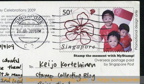 Singapore MyStamps promotional stationary card Singapore MyStamps promotional stationary card
