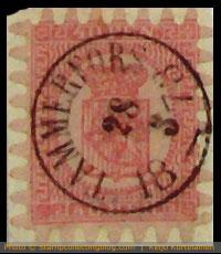 1866 Finland - 40p roulette stamp on paper with nice Tammerfors cancel.An attractive item with future expectations. 1866 Finland - 40p roulette stamp on paper with nice Tammerfors cancel. An attractive item with future expectations