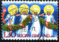 Finnish Christmas postage stamps: Se-tenant angels