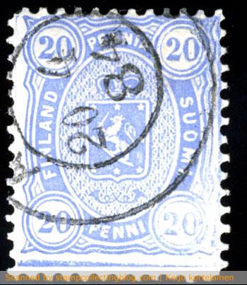 1875/1882 Finland 20p Blue. A printers bad day. 1875/1882 Finland 20p Blue. A printers bad day.