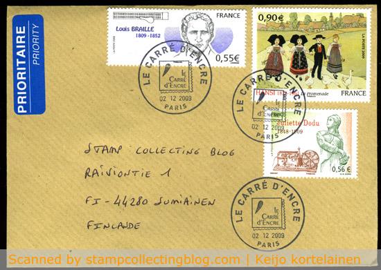 2009 - Cover from France with special cancel. 2009 - Cover from France with special cancel.