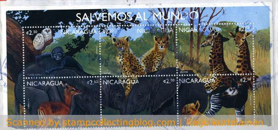 1999 Nicaragua - Endangered species stamps from m/s 1999 Nicaragua - Endangered species stamps from m/s