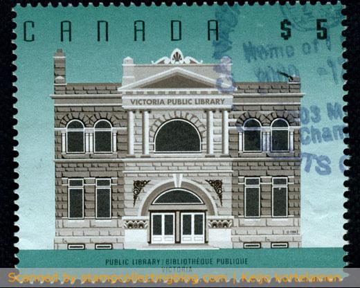 1996 Canada - Victoria public library. A 5 CA$ definitive stamp. 1996 Canada - Victoria public library. A 5 CA$ definitive stamp.