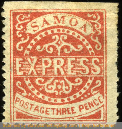 1877 Samoa - 3d Express stamp. 1877 Samoa - 3d Express stamp.