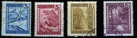 These Austrian definitives combine two essential features: a good choise of colors and attractive designs.