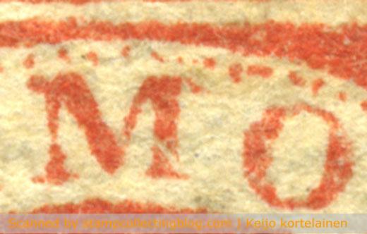 Upper right serif of letter M seems to bend down, suggesting type III. Upper right serif of letter M seems to bend down, suggesting type III.