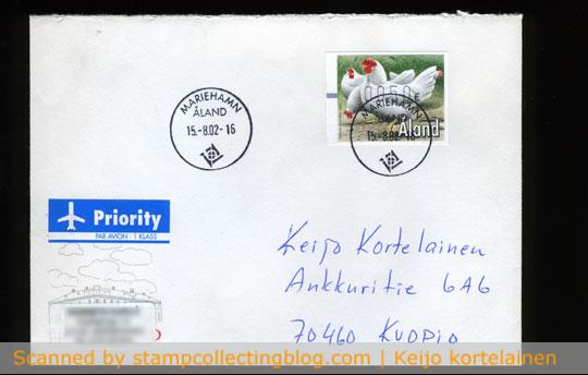 Cover I received nearly decade ago from a fellow collector in Aland Islands. It features Aland ATM-label as well airmail/priority label. Cover I received nearly decade ago from a fellow collector in Aland Islands. It features Aland ATM-label as well airmail/priority label.