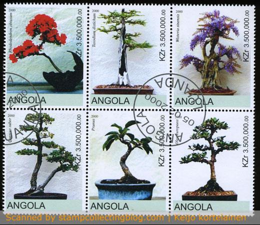 Angola - bonsai trees (2000), set of 6 bogus stamps. Angola - bonsai trees (2000), set of 6 bogus stamps.