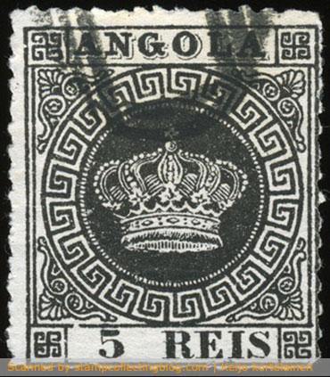 1870 Angola - The first stamp issue of Angola served as an example for master forger Fourier when he created facsimiles for other Tipo Coroa stamps. 1870 Angola - The first stamp issue of Angola served as an example for master forger Fourier when he created facsimiles for other Tipo Coroa stamps.