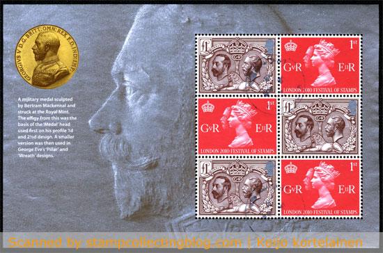 2010 GB. London 2010 Festival of Stamps, prestige booklet pane #1. 