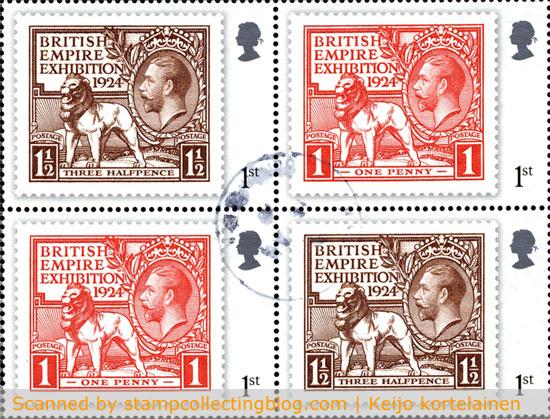 2010 GB. A close up of stamps from pane#2.