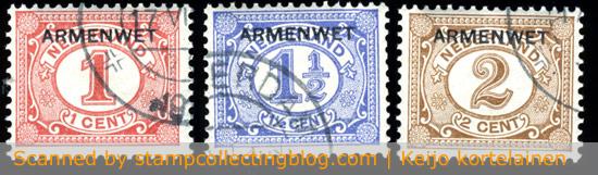 1913/18 Netherlands. Official stamps, Michel #1,2 and 4, all CTO-used. 1913/18 Netherlands. Official stamps, Michel #1,2 and 4, all CTO-used.
