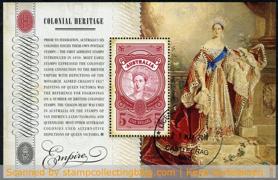 2010 Australia, Colonial heritage m/s. Sometimes good deeds do pay up in most unexpected ways. I did a small favor to fellow collector, and he sent me unexpectedly some items, including this beauty. It definitely made may day! 2010 Australia, Colonial heritage m/s. Sometimes good deeds do pay up in most unexpected ways. I did a small favor to fellow collector, and he sent me unexpectedly some items, including this beauty. It definitely made may day!