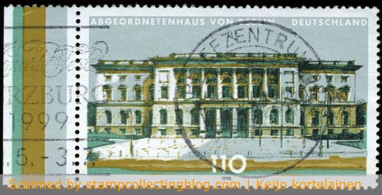 1998 Germany (BRD). 110pfg commemorative stamp from a series displaying German state parliaments. 1998 Germany (BRD). 110pfg commemorative stamp from a series displaying German state parliaments.