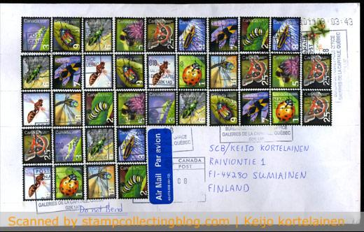 Covers with nice stamps are part of the exchange fun too - this insect-covered cover arrived from Canada yesterday. Covers with nice stamps are part of the exchange fun too - this insect-covered cover arrived from Canada yesterday.
