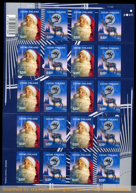 2010 Finland. This years domestic rate greetings stamps - a complete sheet pane consists of 20 stamps. 2010 Finland. This years domestic rate greetings stamps - a complete sheet pane consists of 20 stamps.