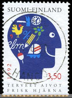 1992 Finland. Healthy Brains... What is happiness made of? In my humble opinion, this Finnish stamp sums up things pretty well. 
