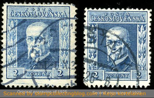 There is a clear difference of size between original and first re-engraving stamps