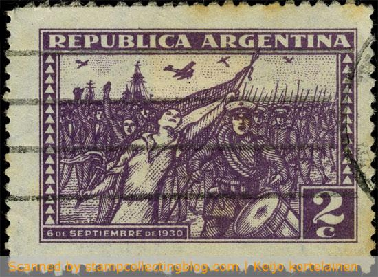 1930 Argentina, Revolution. Stained stamps like this can be cleaned with chemicals.  But would you include such a cleaned item into your collection?  And how would You proceed if trading / selling such a cleaned item? 