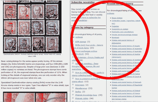 A list of sub categories can be found either on right side of the entry, or on bottom of page. A list of sub categories can be found either on right side of the entry, or on bottom of page.