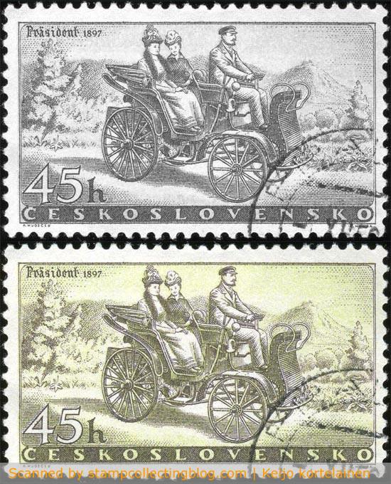 1958 Czechoslovakia, 45 halery stamp from a set of six commemorating the Czech automobile industry. CTO-used. 1958 Czechoslovakia, 45 halery stamp from a set of six commemorating the Czech automobile industry. CTO-used.