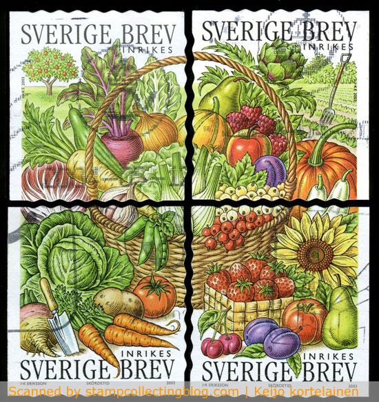 Sweden 2003. Harvest. Sweden was one of earliest adopters of NVI / forever rate stamps. Since late 1990s most domestic letter rate stamps have had the inscription Brev, Inrikes (Letter, Domestic) instead of value indicator. 