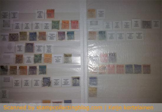 This is what the final result looks like. There is a space for each major variety, and as You can see, lots of spaces to fill. The stamps on bottom of right page are varieties (colors, perforations, flaws etc) This is what the final result looks like. There is a space for each major variety, and as You can see, lots of spaces to fill. The stamps on bottom of right page are varieties (colors, perforations, flaws etc)