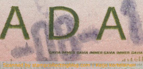 1998. $1 Common loon. Scientific name (Gavia Immer) appears repeatedly on microtext printed right below countryname. 1998. $1 Common loon. Scientific name (Gavia Immer) appears repeatedly on microtext printed right below countryname.