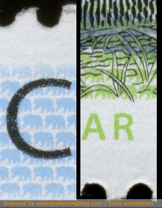 1997 Canada. $8 Grizzly Bear. The green grass and blue sky have been printed using tiny bear images. 1997 Canada. $8 Grizzly Bear. The green grass and blue sky have been printed using tiny bear images.