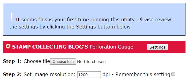 First time user please review settings